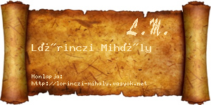 Lőrinczi Mihály névjegykártya